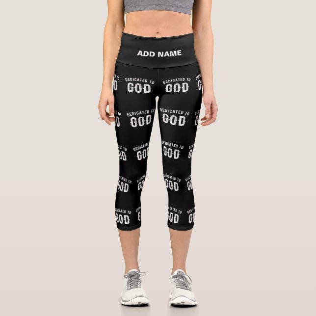 LEGGINGS CAPRI DEDICADO A DIOS PERSONALIZABLE GUAY TEXTO BLANCO (Anverso)
