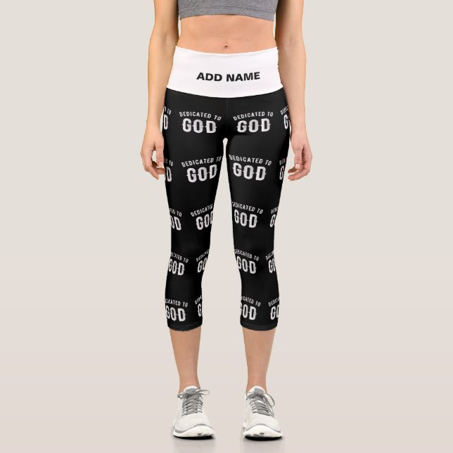 LEGGINGS CAPRI DEDICADO A DIOS PERSONALIZABLE GUAY TEXTO BLANCO (Anverso)