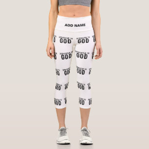 LEGGINGS CAPRI DEDICADO A DIOS PERSONALIZABLE GUAY TEXTO NEGRO