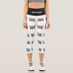 LEGGINGS CAPRI DEDICADO A DIOS PERSONALIZABLE GUAY TEXTO NEGRO