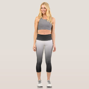 Leggings Capri Degradado Ombre Negro Desvanecido