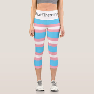 Leggings Capri #DejenQueJueguen Atletas Transgénero Bandera Trans