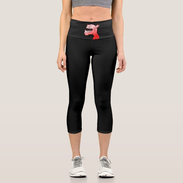 Leggings Capri Demonio Rojo Riéndose (Anverso)