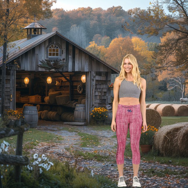 Leggings Capri Denim rosa con logotipo Personalizado y texto pers (Subido por el creador)