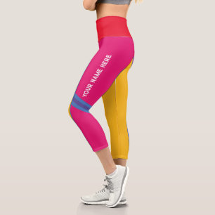 Leggings Capri Deporte personalizable su nombre/sus piernas del C