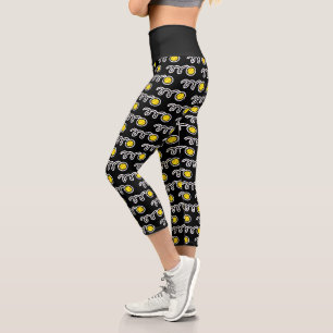 Leggings Capri Deportes de softball lindo impresión personalizad