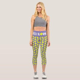 Leggings Capri Deportes tenis lima púrpura amarillo sirven ganar 