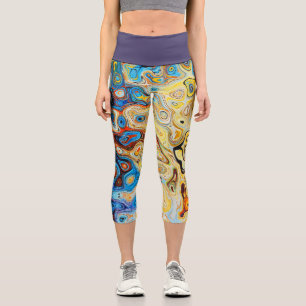 Leggings Capri Derrame de Petróleo Arcoíris