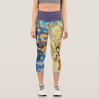 Leggings Capri Derrame de Petróleo Arcoíris
