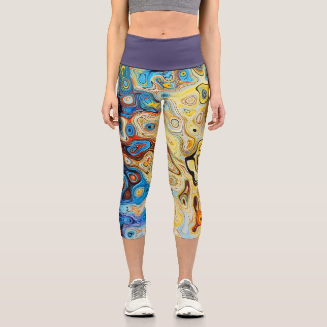 Leggings Capri Derrame de Petróleo Arcoíris (Anverso)