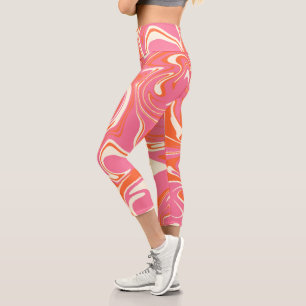 Leggings Capri Derrame - rosa, Naranja y crema