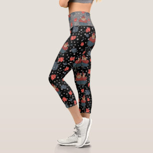 Leggings Capri Desagradable Navidad Escándalo Toro Negro Capris D