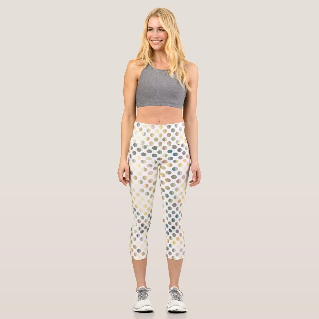 Leggings Capri Desvaneciendo puntos de polka (Anverso)