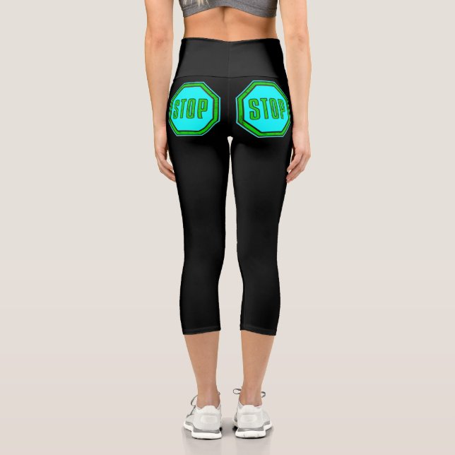 Leggings Capri Detener el signo (Reverso )