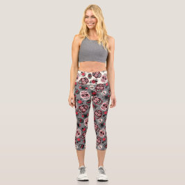 Leggings Capri Día de las Cránulas Azucareras Muertas