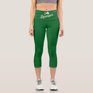 Leggings Capri Día de San Patricio Verde Divertido Irlandés Patty