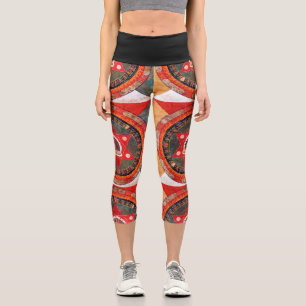 Leggings Capri Diagrama Cósmico Mandala para Meditación