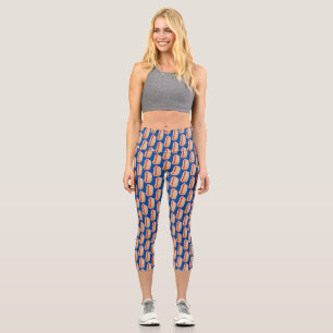 Leggings Capri Dibujo animado divertido de salchicha caliente