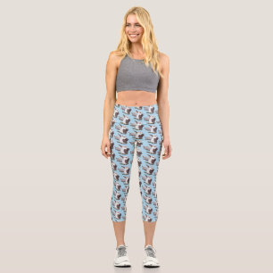 Leggings Capri Dibujo animado divertido y lindo de cucaburra rien