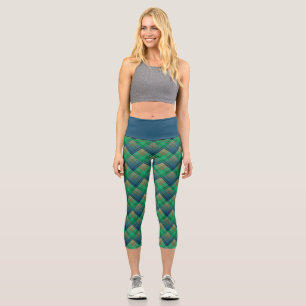 Leggings Capri Dibujo de cuadros con colorido de zig zag