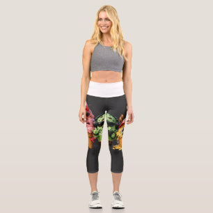 Leggings Capri Dibujo de Personaje Kawaii del Equipo de Helado Di