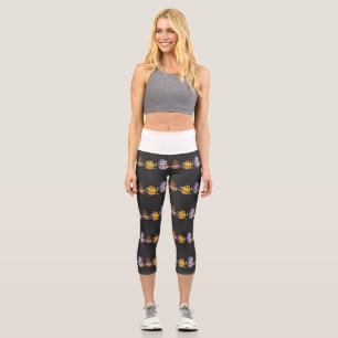 Leggings Capri Dibujos de Artista Adorables Personajes de Postres