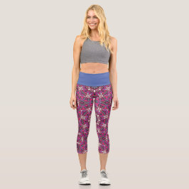 Leggings Capri Dieciocho arte caleidoscopio del volumen nueve