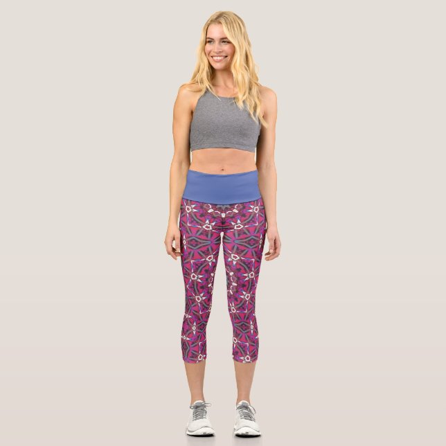 Leggings Capri Dieciocho arte caleidoscopio del volumen nueve (Anverso)