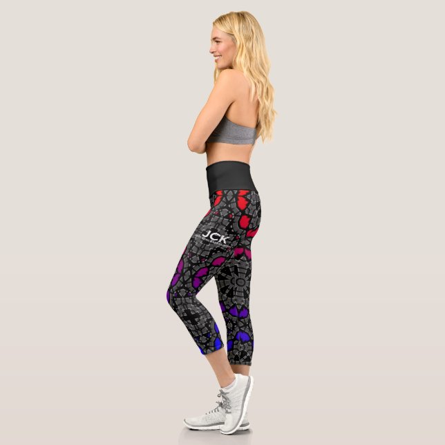 Leggings Capri Dieciocho del calidoscopio del volumen trece (Izquierda)