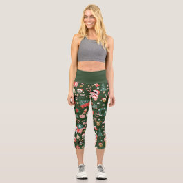 Leggings Capri dinosaurios de los navidades de baile groovy disco