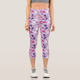 Leggings Capri Dinosaurios Espaciales, Dinosaurios Cutos, Estrell