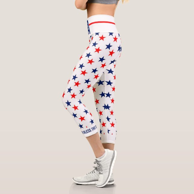 Leggings Capri Dios bendiga al patriota norteamericano (Izquierda)