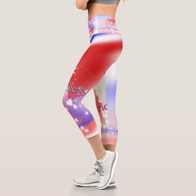 Leggings Capri Dios bendiga la libertad de Estados Unidos (Izquierda)