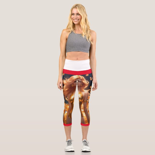 Leggings Capri Diosa del amor: Retrato de Afrodita (Anverso)