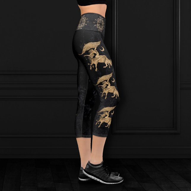 Leggings Capri Diosa zodiaca | Astrología del Tauro de Oro Cósmic (Subido por el creador)