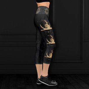 Leggings Capri Diosa zodiaca   Astrología Sagittarius de Oro Cósm
