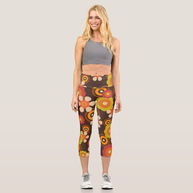 Leggings Capri Disco 7000 Retro Flores Pop Culture (Anverso)