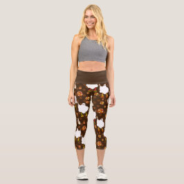Leggings Capri disco halloween fantasma africano