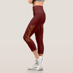 Leggings Capri Diseña tu propio nombre en Marrón Elegante
