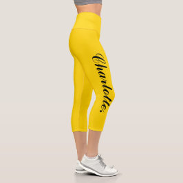 Leggings Capri Diseñar su propio nombre en oro elegante