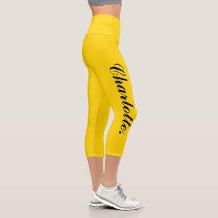 Leggings Capri Diseñar su propio nombre en oro elegante