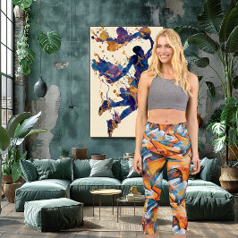 Leggings Capri Diseño Abstracto Brisa Tropical, Vibrante Energéti