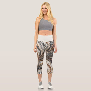 Leggings Capri Diseño barroco glamuroso con piedras de Purpurina