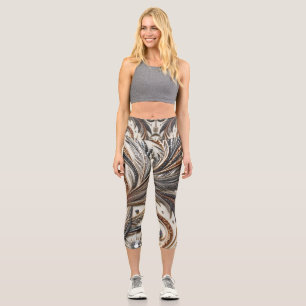 Leggings Capri Diseño barroco glamuroso con piedras de Purpurina