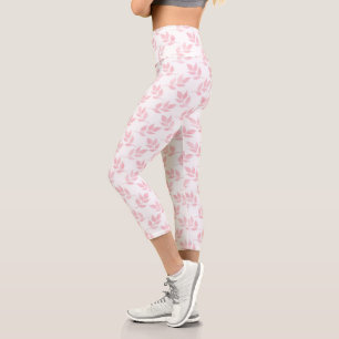 Leggings Capri Diseño blanco de estilo Rosa Purpurina Gold