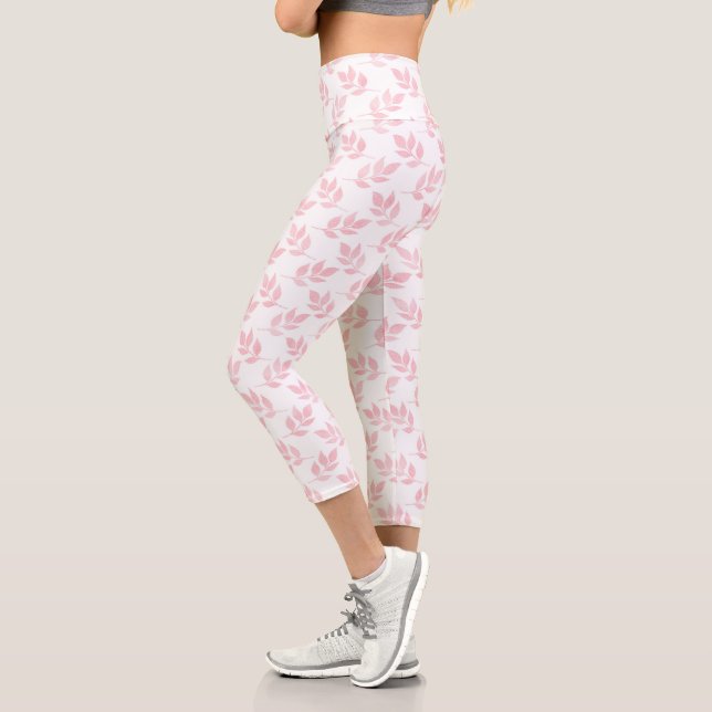 Leggings Capri Diseño blanco de estilo Rosa  Purpurina Gold (Izquierda)