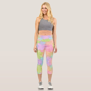 Leggings Capri Diseño de arcoiris multicolor
