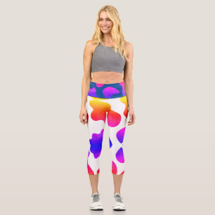 Leggings Capri Diseño de arcoiris multicolor en el punto de refer