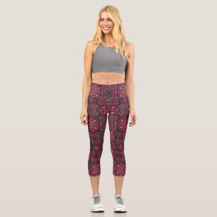 Leggings Capri Diseño de arte pintoresco colorido