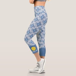 Leggings Capri Diseño de bolas de pelota con el patrón Ikat de la